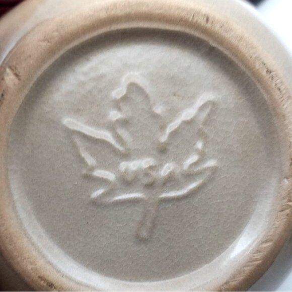 Western Stoneware Monmouth Pottery Maple Leaf Drip Glaze Covered Soup Bowls Pair - Picture 5 of 6